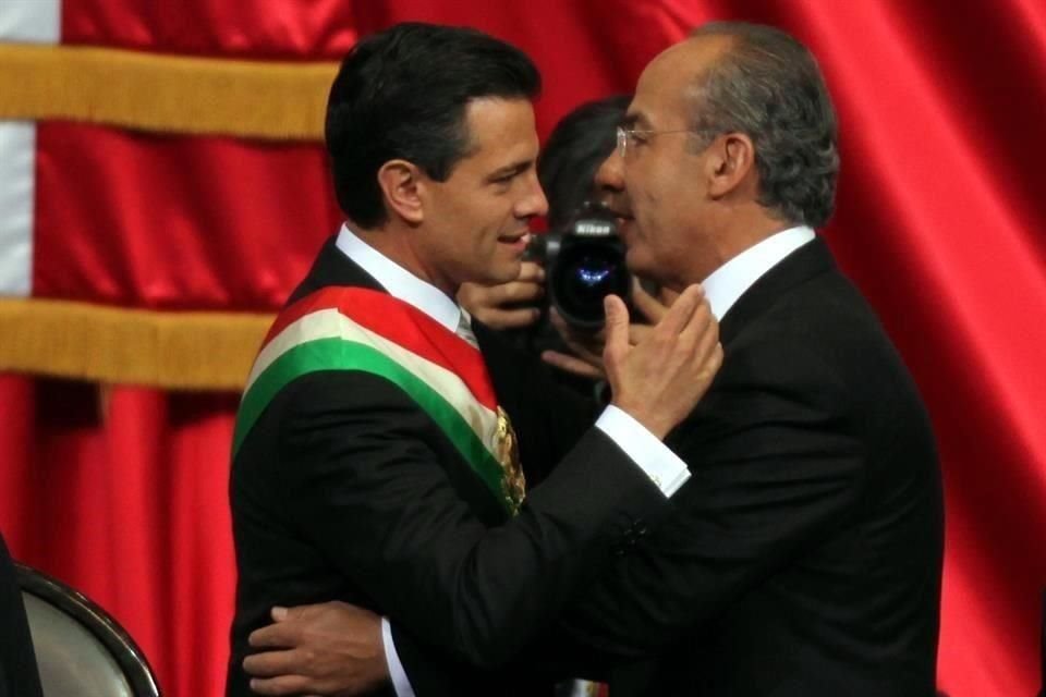 Enrique Peña Nieto y Felipe Calderón, ex Presidentes de México.