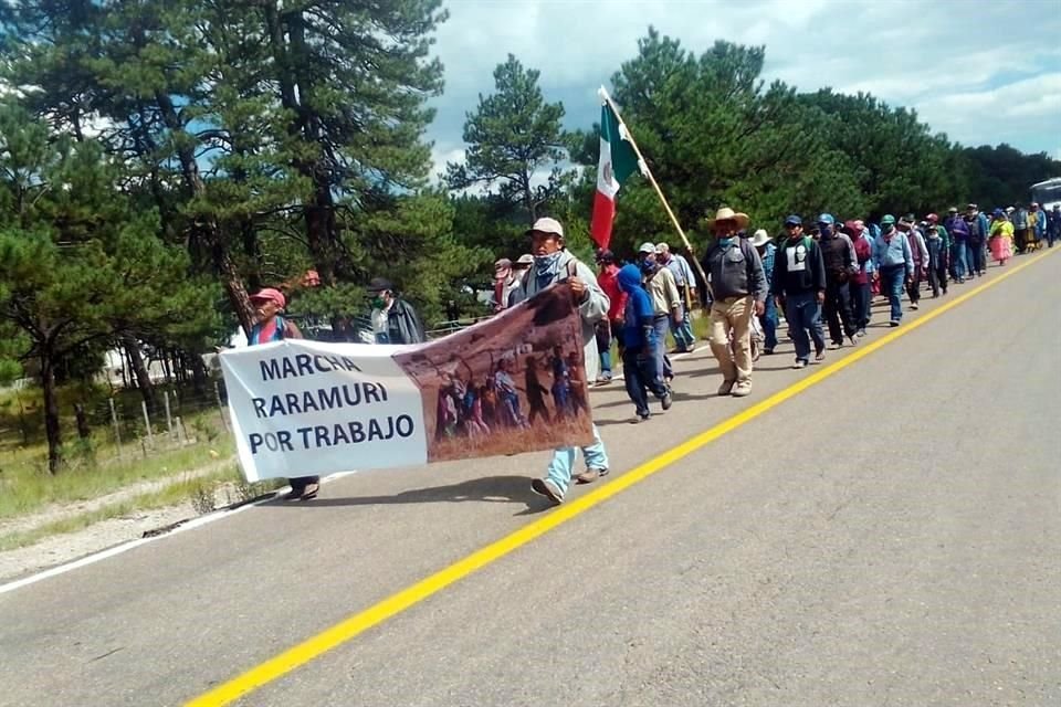 La movilización partió desde la comunidad de San Juanito, municipio de Bocoyna.
