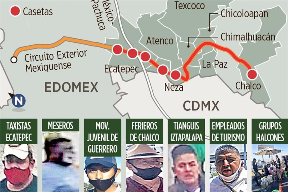 EN LA MIRA. Policías estatales y federales vigilan el circuito mexiquense, en su tramo Ecatepec-Chalco, y han logrado ubicar a los líderes de 'tomacasetas'