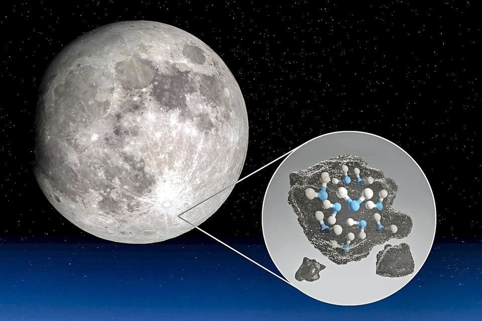 Las moléculas de H2O fueron halladas en el cráter Clavius en el hemisferio sur de la Luna. 