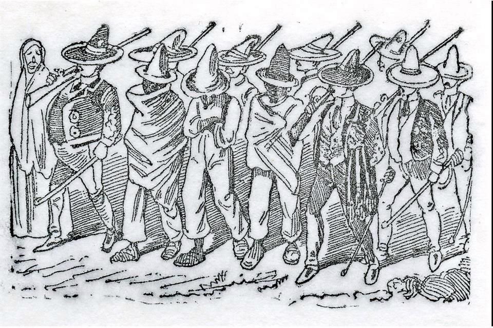 Los zapatistas, grabado del ilustrador y caricaturista José Guadalupe Posada.