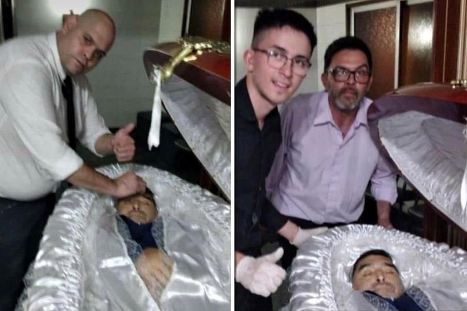 Tres empleados de la funeraria Pinier, que ofreció los servicios fúnebres de Maradona, fueron despedidos al fotografiarse con el cuerpo del ex futbolista.