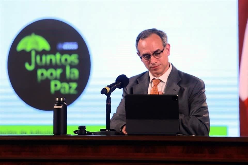 Hugo López-Gatell durante conferencia de prensa.