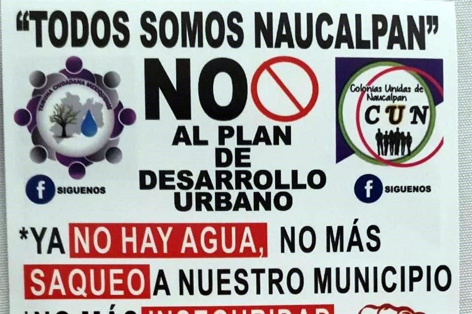 Habitantes de Naucalpan advirtieron afectaciones que traerá consigo el nuevo Plan de Desarrollo Urbano que propuso el Gobierno municipal.