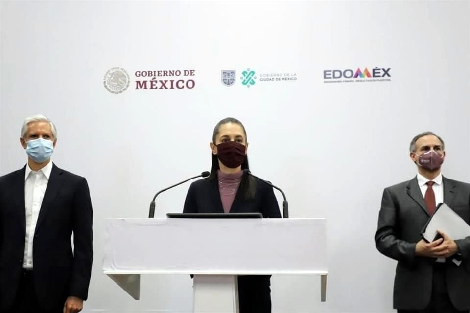 Claudia Sheinbaum, Alfredo Del Mazo y Hugo López Gatell dieron una videoconferencia conjunta este mediodía.