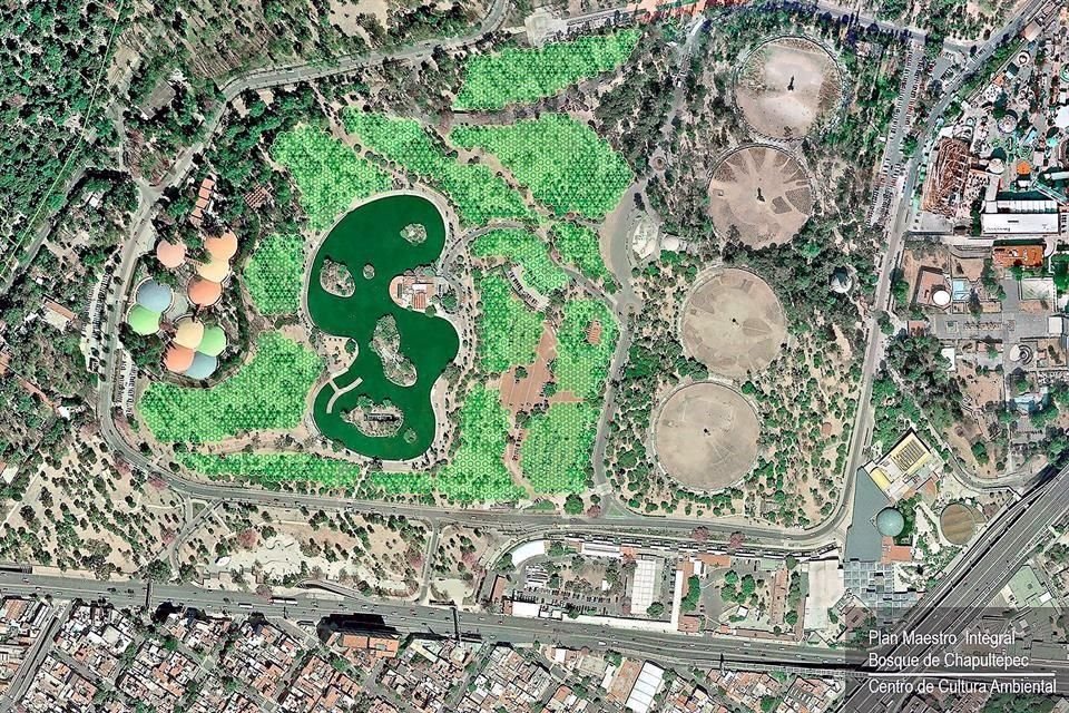 Área donde habrá de construirse en jardín etnobotánico y el Centro de Cultura Ambiental, en el Bosque Chapultepec.
