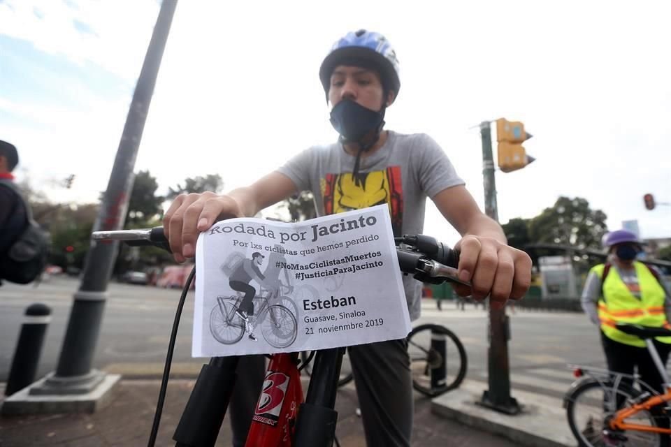 Con una rodada los pedalistas protestaron por la muerte de Jacinto, ocurrida en diciembre.