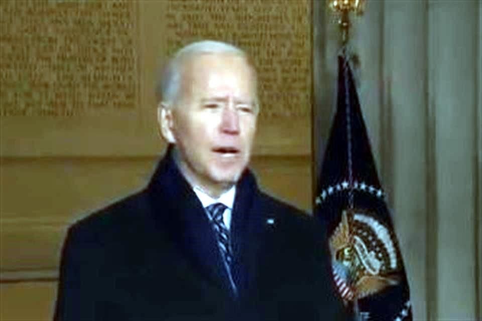 Biden reiteró que la nación debía 'unificarse' a partir de los principios de 'libertad y respeto'.