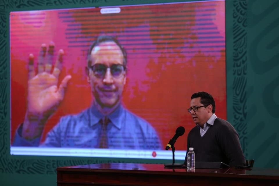 El subsecretario López-Gatell se conectó de manera remota a la conferencia de prensa vespertina.