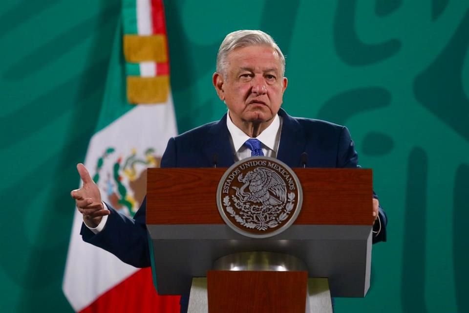El Presidente de México durante la conferencia de esta mañana.