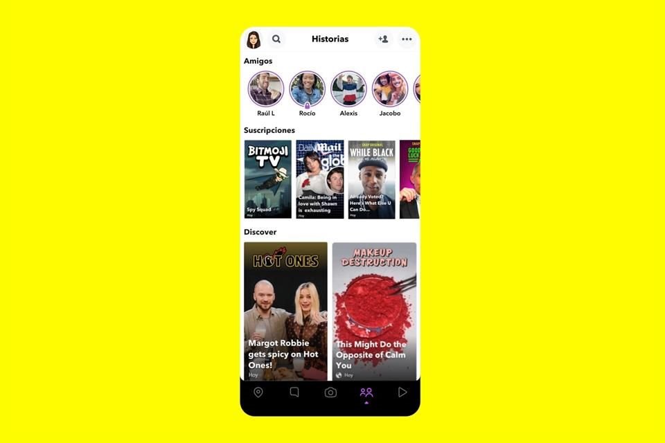 Los videos o contenido de Spotlight se almacenará dentro de una pestaña nueva ubicada dentro de la página principal de Snapchat.