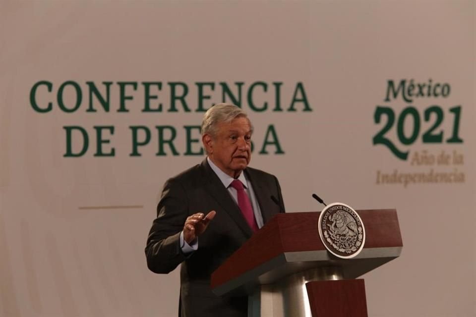 López Obrador en conferencia matutina.