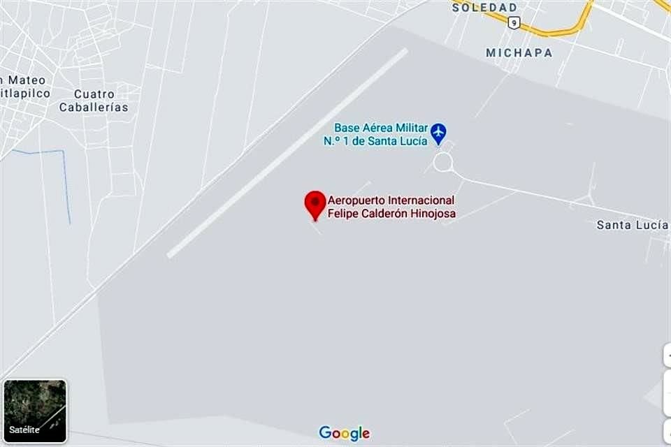 Usuarios reportaron que en Google Maps, el Aeropuerto Felipe Ángeles apareció como Aeropuerto Felipe Calderón.