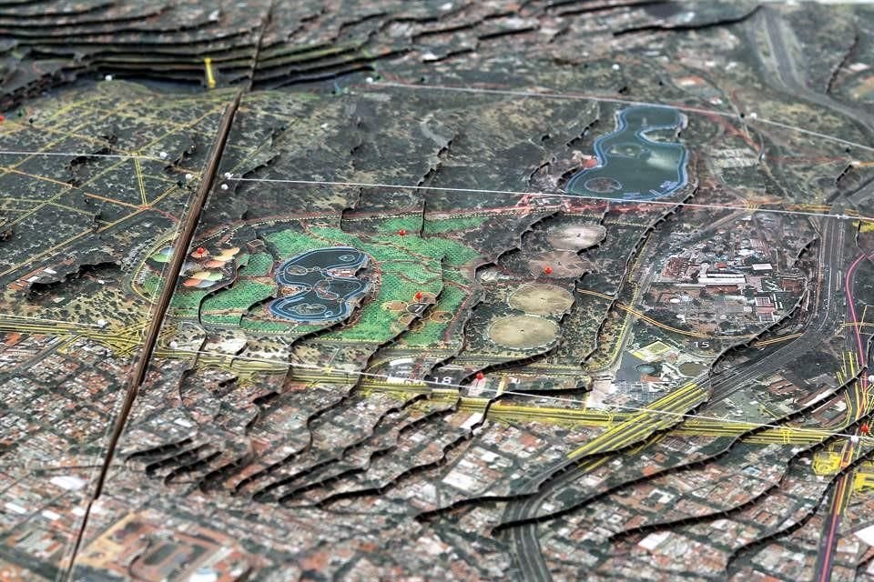 Maqueta de la propuesta conceptual para el Plan Maestro del Bosque de Chapultepec, dirigido por el artista Gabriel Orozco.