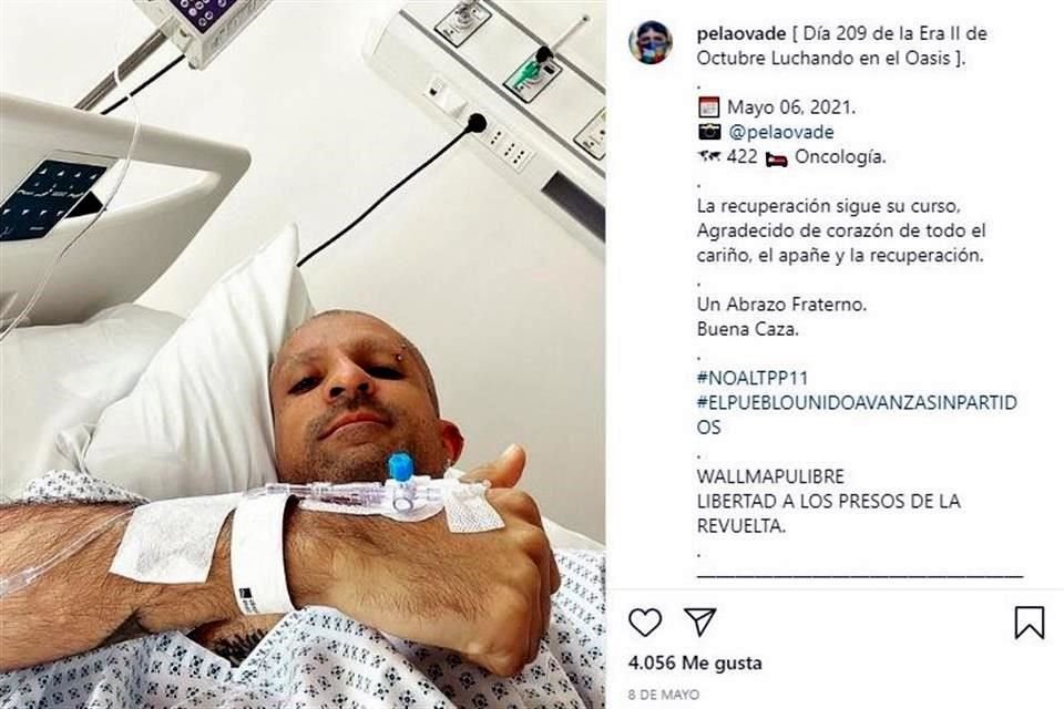 Rojas compartía en sus redes sociales fotos desde el hospital, afirmando que se atendía por cáncer.