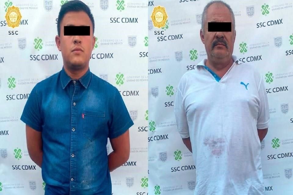 Efectivos de la SSC detuvieron a dos hombres, de 49 y 25 años de edad, ambos procedentes de distintos municipios del Estado de México.