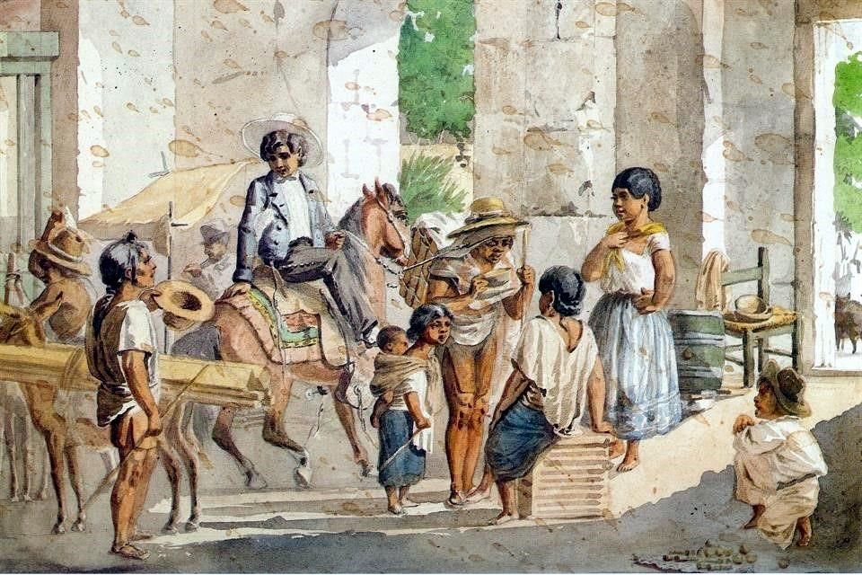 Acuarelas de Johann Salomon Hegi, tomadas del libro 'La vida en la Ciudad de México, 1849-1858'.