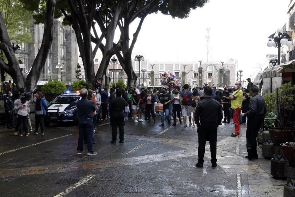 Aspecto de las acciones preventivas en la ciudad de Puebla.
