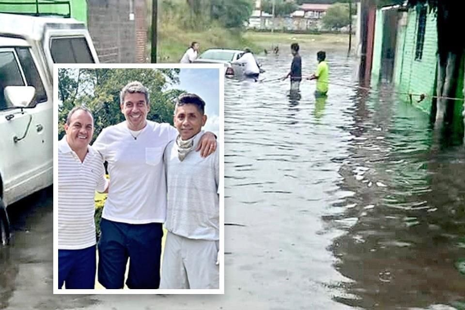 Mientras el fin de semana casas eran afectadas por inundaciones en Morelos, Cuauhtémoc Blanco jugaba golf con Elías Ayub y Jorge Campos.
