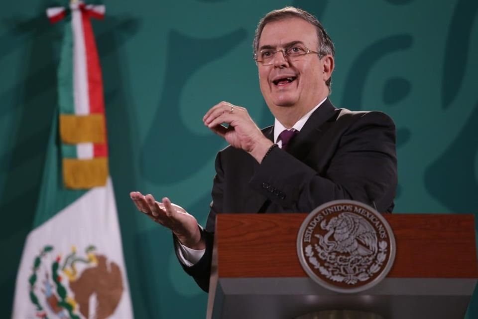 Marcelo Ebrard, Secretario de Relaciones Exteriores, en conferencia de prensa.