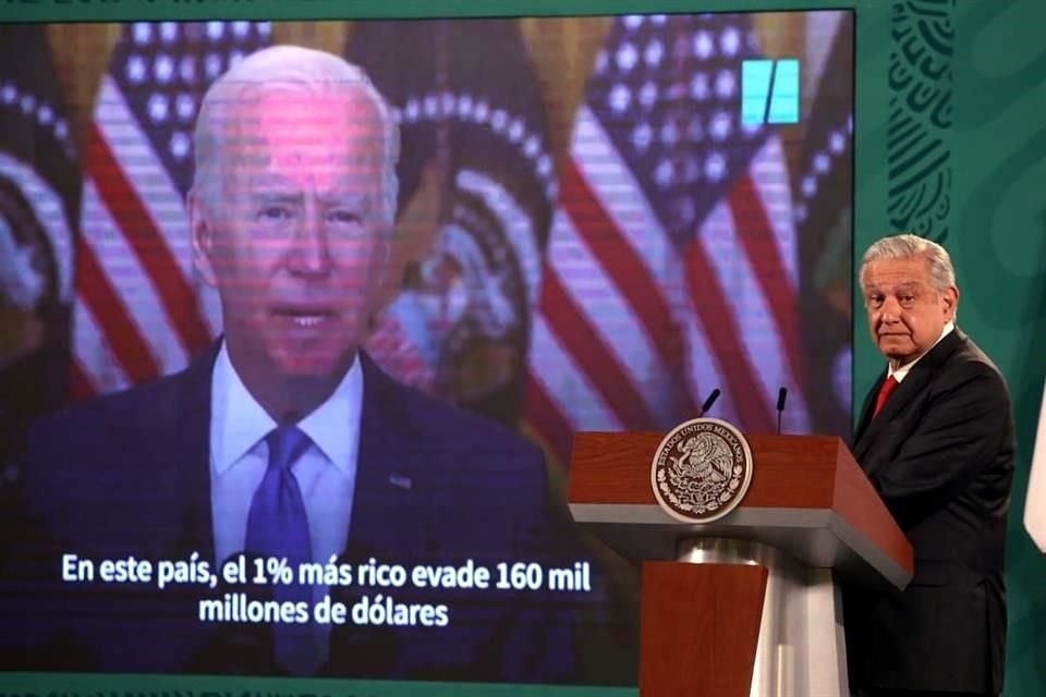 López Obrador dijo que en su Gobierno no hay condonación, por lo que coincide con Biden en que ricos y corporaciones paguen lo que les corresponde.