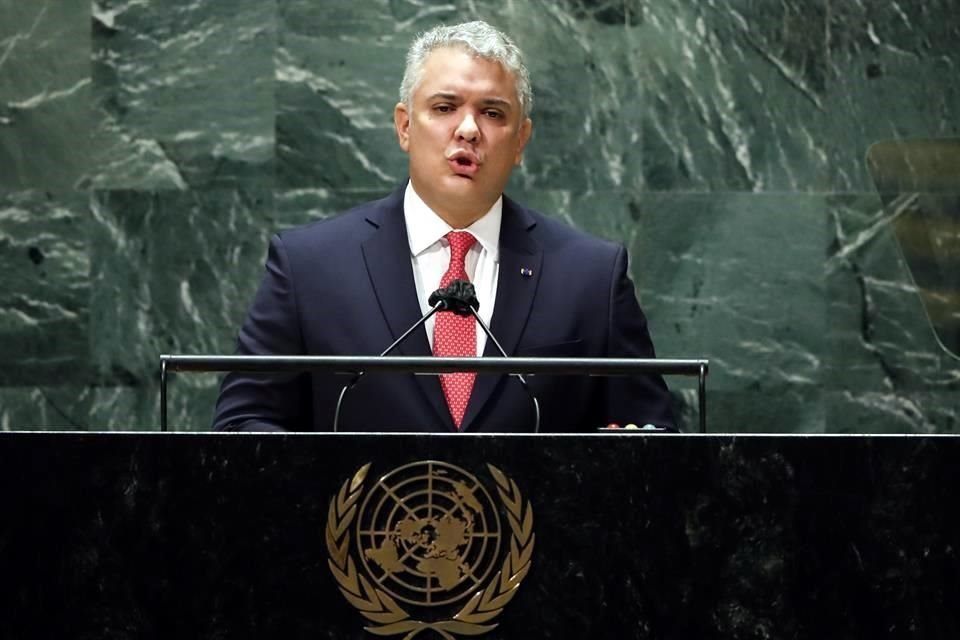 El Presidente colombiano este martes en la sede de Naciones Unidas en Nueva York, durante su discurso ante la Asamblea General.