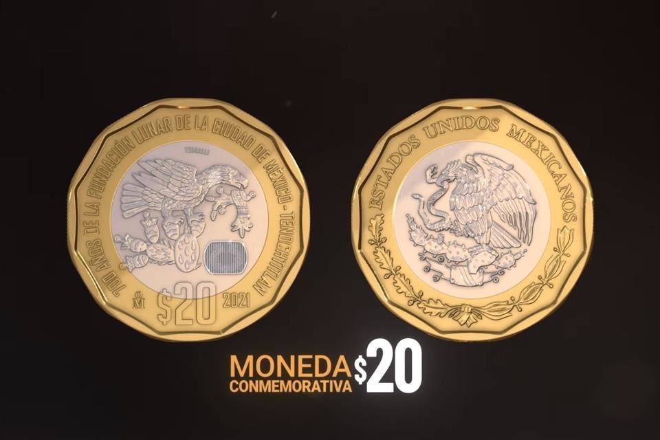 Las monedas de 20 pesos cuentan con una imagen latente y un micro texto como elementos de seguridad.