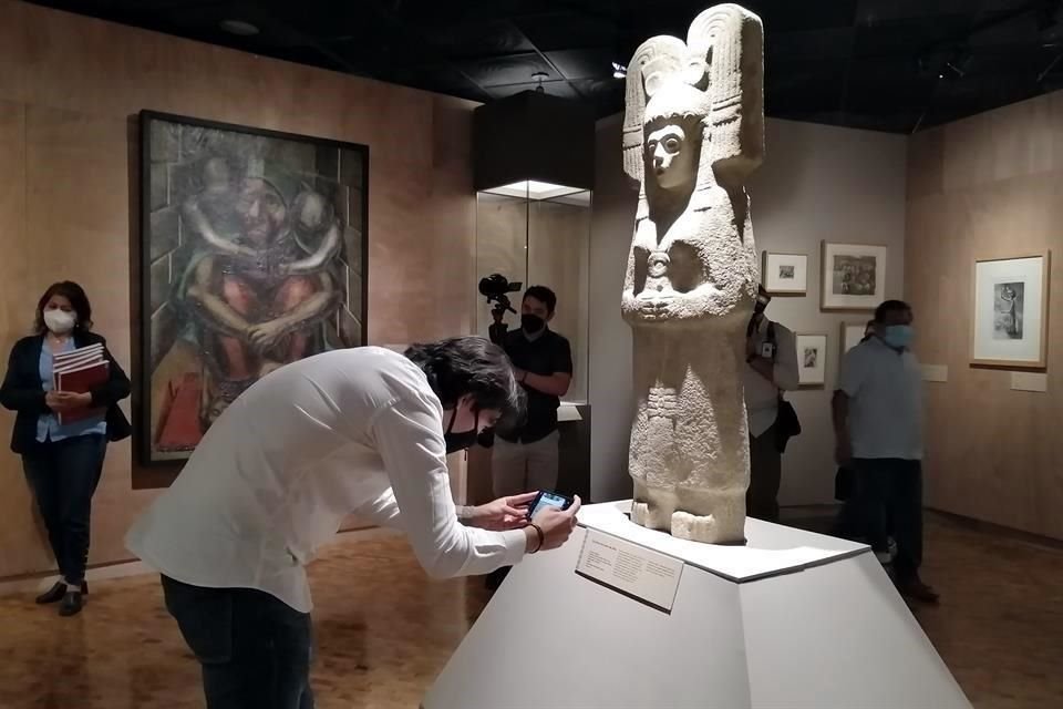 La escultura fue prestada por la comunidad de Hidalgo Amajac, Municipio de Álamo Temapache, para exhibierse como parte de la muestra 'La Grandeza de México', en el Museo Nacional de Antropología.