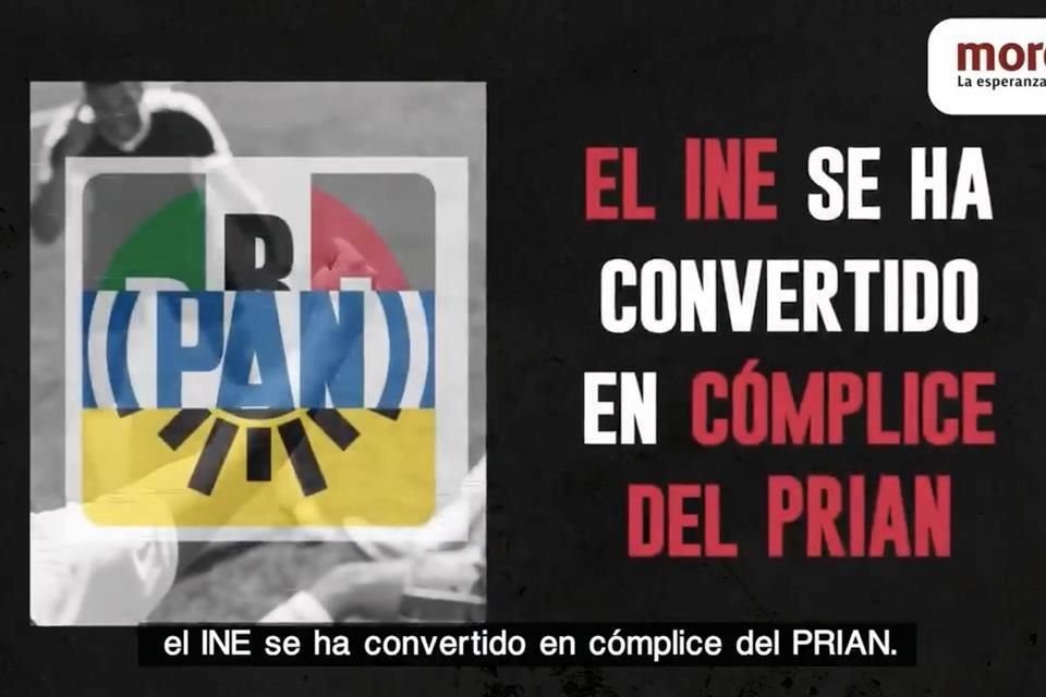Morena publicó un nuevo video en el que insiste en que el INE es un árbitro disfrazado, que está al servicio del PRI y PAN.