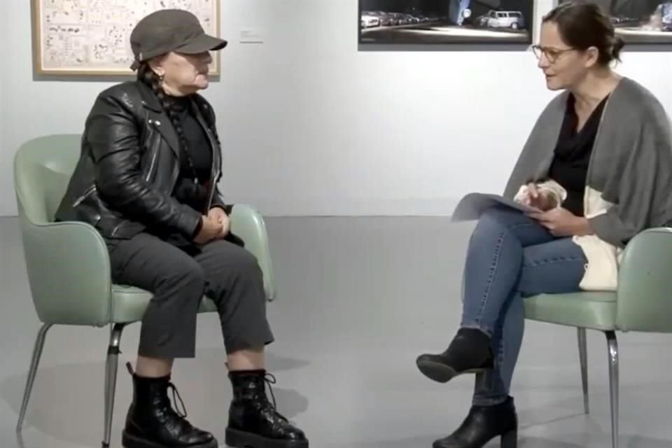 La artista Teresa Margolles sostuvo una charla con la curadora Tatiana Cuevas, en el marco del 30 aniversario del Museo Amparo de Puebla.