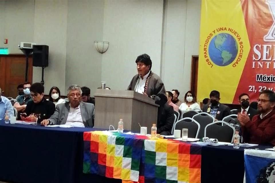 El ex Presidente de Bolivia Evo Morales participa en un seminario convocado por el PT.