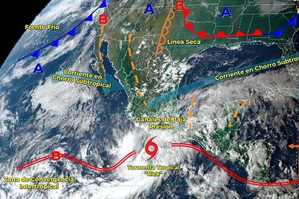 El ciclón provocará lluvias en Guerrero, Oaxaca y Veracruz.