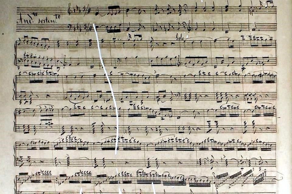Partitura de 'Pietro d'Abano', ópera que está resguardada en el Cenidim.