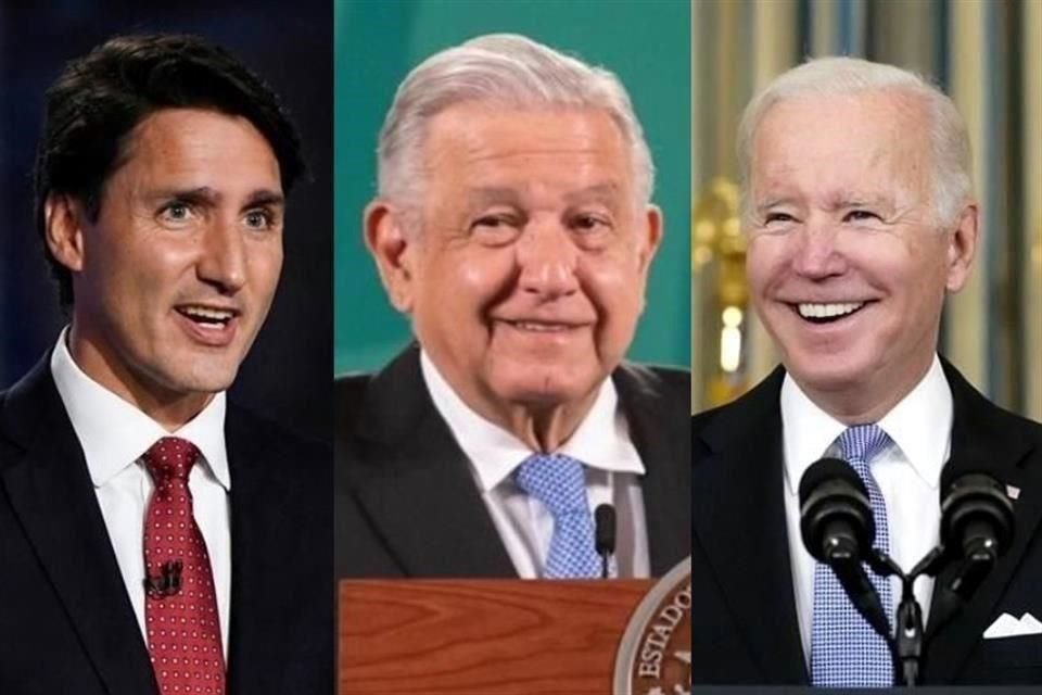 El Primer Ministro de Canadá y los Presidentes de México y Estados Unidos.