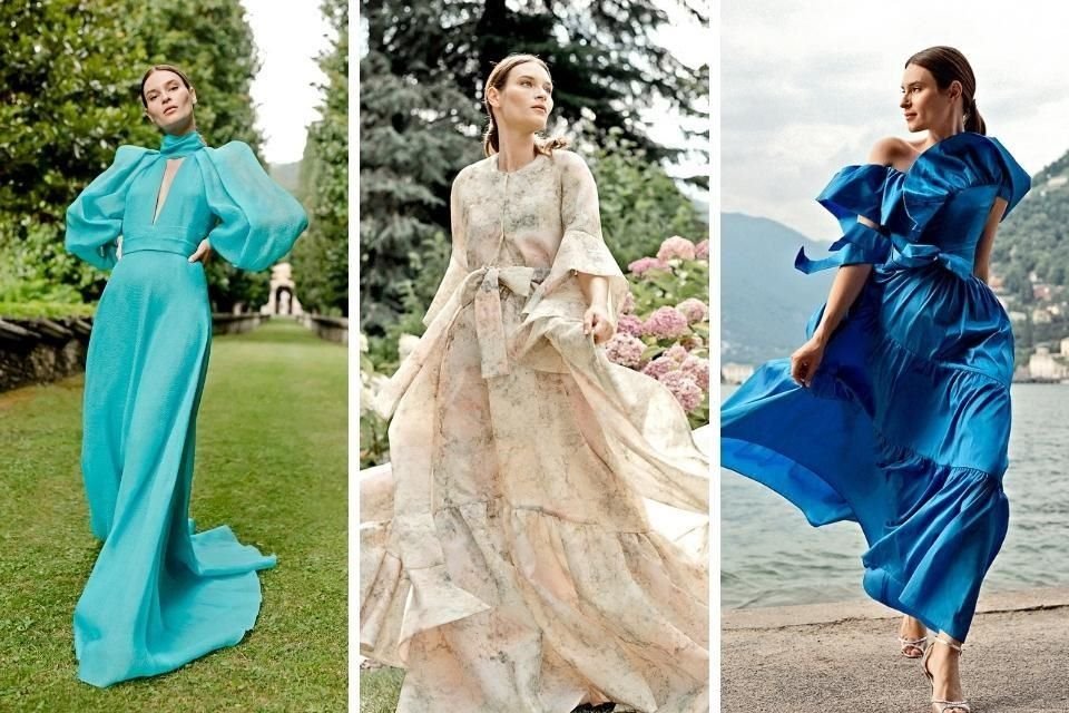 La diseñadora Monique Lhuillier muestra su bella nueva colección en el Lago de Como.