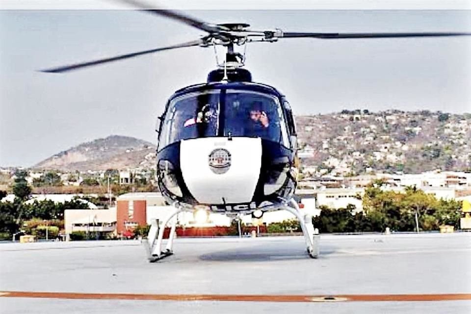 Uno de los helicópteros que usa la Policía de Morelos. 