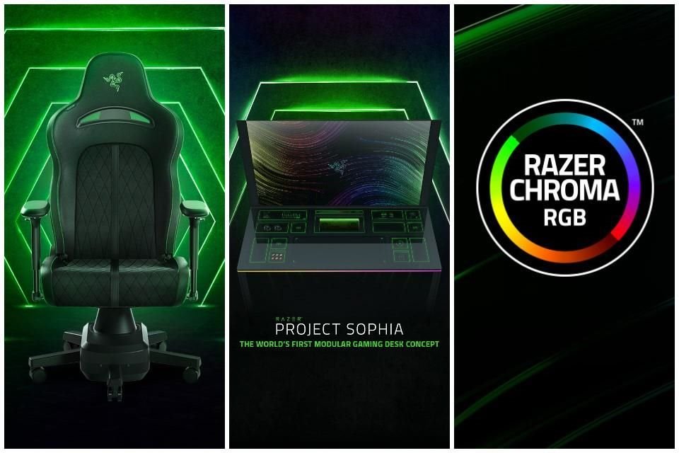 La compañía mostró una mesa futurista, una silla con respuesta háptica y una app para el ecosistema Razer Chroma RGB.