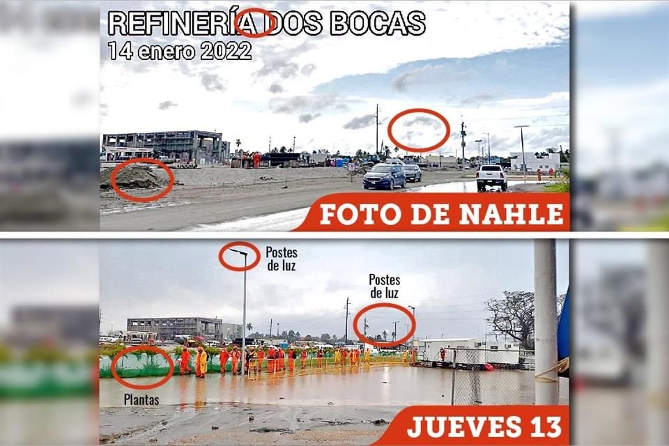 Luego que Nahle negara inundación en Dos Bocas, trabajadores de refinería confirmaron anegación y dijeron que foto de Secretaria es pasada.