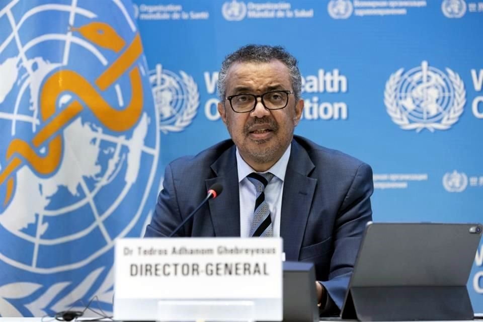El director general de la Organización Mundial de la Salud (OMS), Tedros Adhanom Ghebreyesus, en una rueda de prensa.