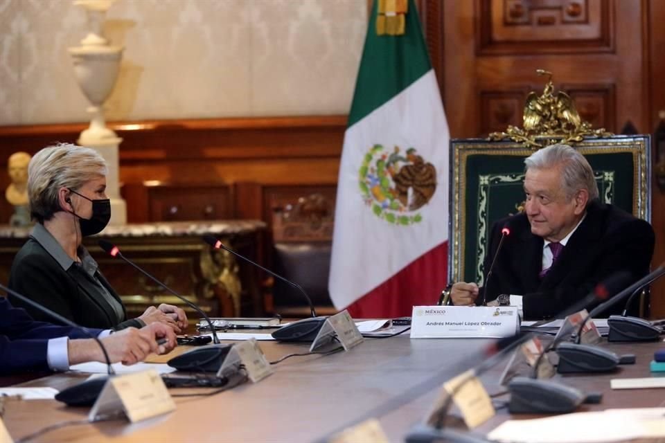 La Secretaria de Energía de EU, Jennifer Granholm, con el Presidente López Obrador la semana pasada.