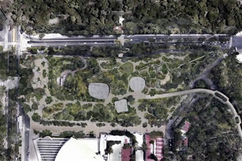 Los tres pabellones que conforman el Jardín Escénico serían un nodo más del proyecto Bosque de Chapultepec: Naturaleza y Cultura.