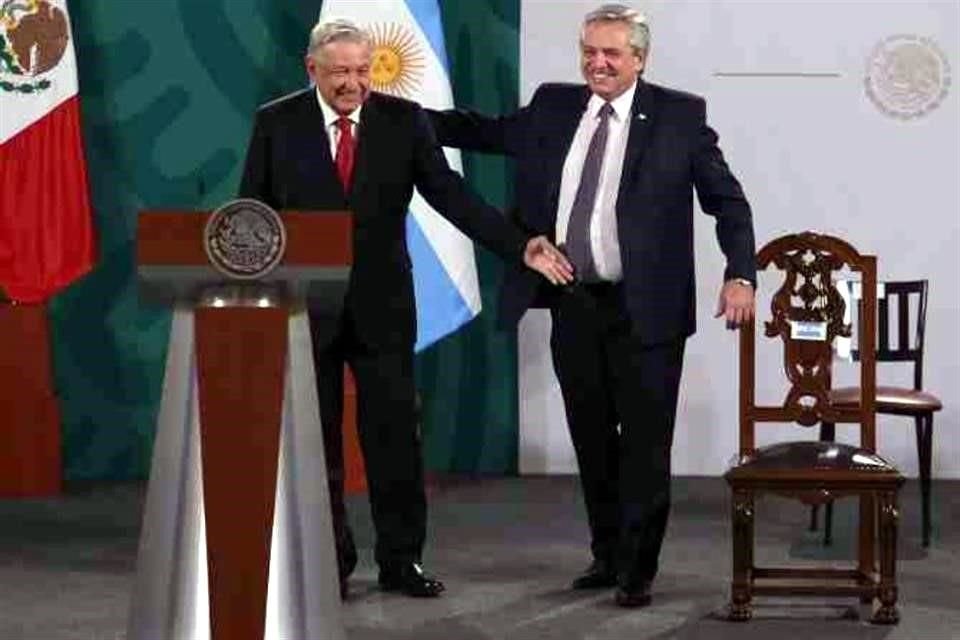En febrero del 2021, los presidentes de México y Argentina convivieron en Palacio Nacional.