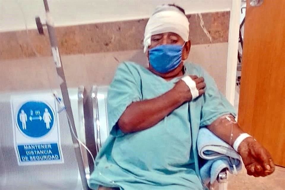 Uno de los lesionados en el Hospital Regional de Tuxtla Gutiérrez.