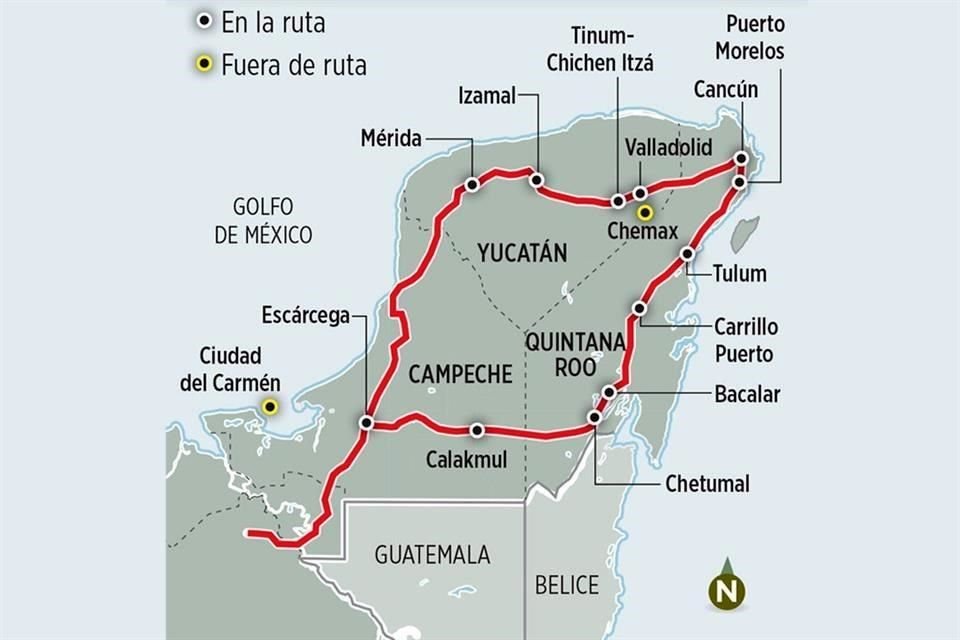 Al menos 12 zonas están dentro de la ruta del Tren Maya.