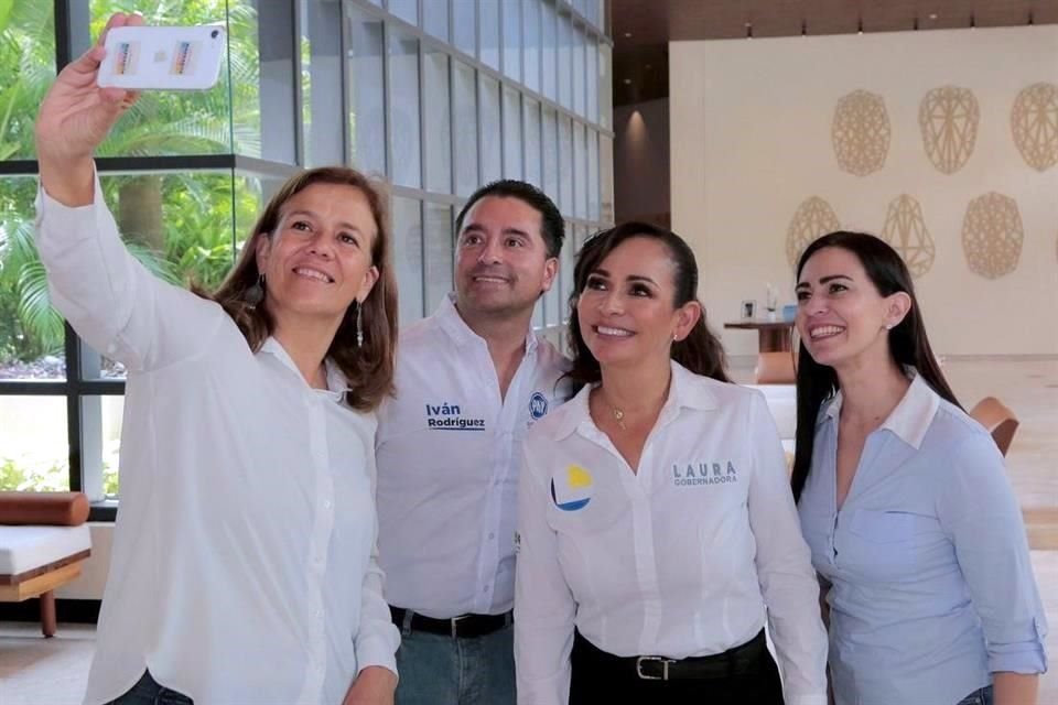 La candidata Laura Fernández, de la coalición PAN-PRD, al Gobierno de Quintana Roo recibió el respaldo de legisladores panistas.