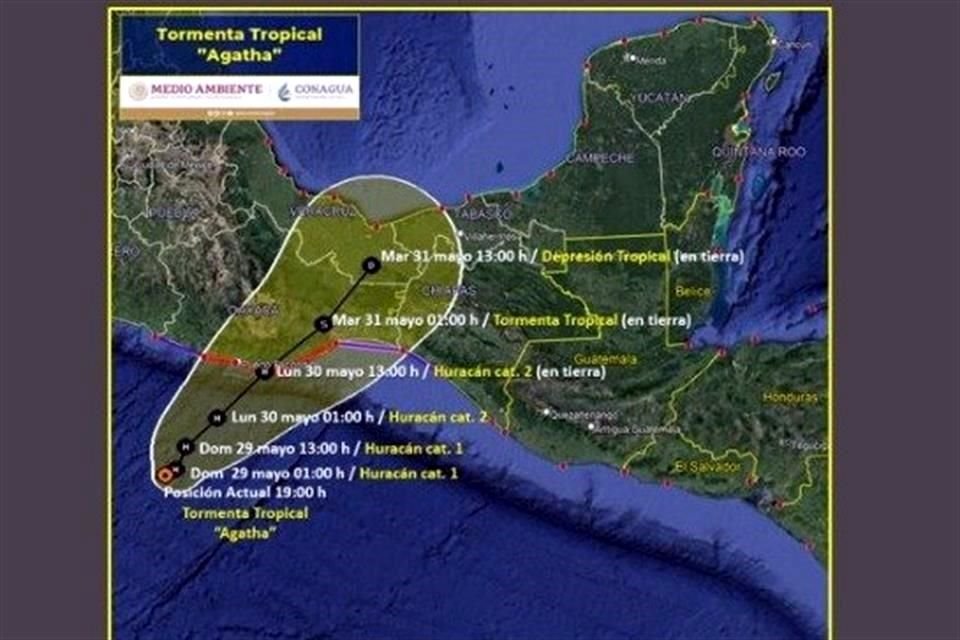 Ante el paso de tormenta 'Agatha', autoridades de Oaxaca, Guerrero, Chiapas, Tabasco y Veracruz toman medidas preventivas por posibles afectaciones.