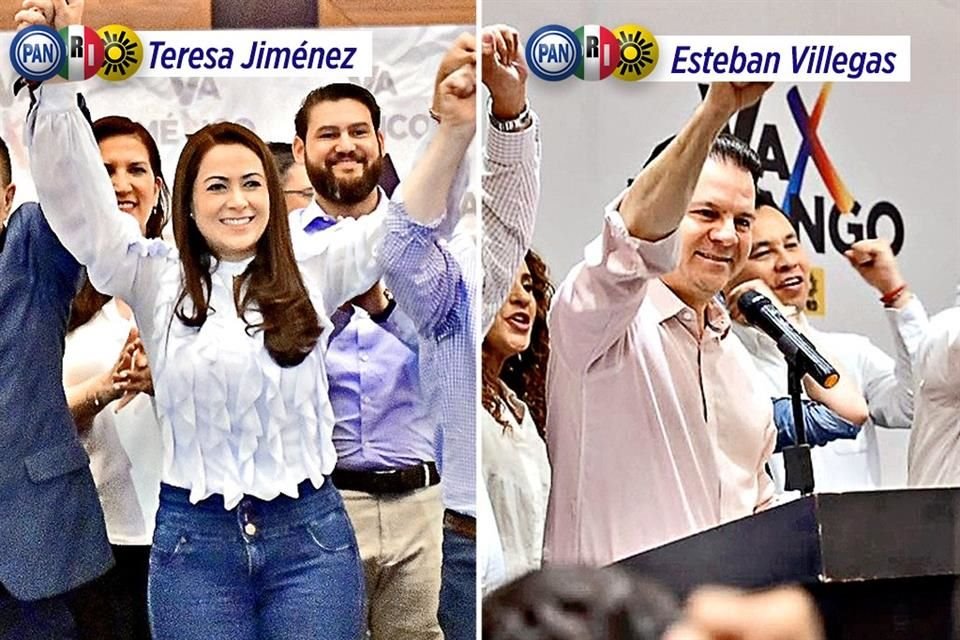 La coalición tendría los triunfos en Aguascalientes y Durango (derecha).
