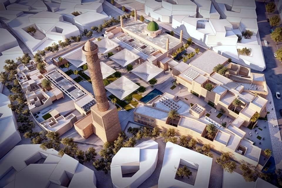 El diseño ganador prevé la reconstrucción de la histórica sala de oración de Al Nuri y la integración del complejo en su entorno urbano mediante espacios públicos abiertos con cinco puntos de entrada.