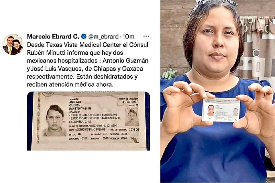 Yazmín Antonio fue reportada por Marcelo Ebrard como hospitalizada tras tragedia en tráiler de Texas, sin embargo, ella señaló que su INE fue robada y que actualmente está en Chiapas.