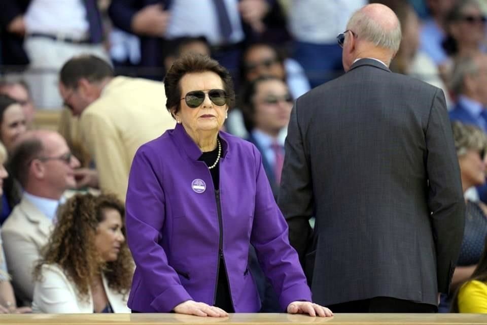 La histórica y ex monarca de Wimbledon, Billie-Jean King, en el 'box' de la Realeza.